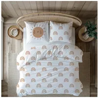 MTOnlinehandel Kinderbettwäsche Sunrise 80x80 + 135x200 · Boho Regenbogen
