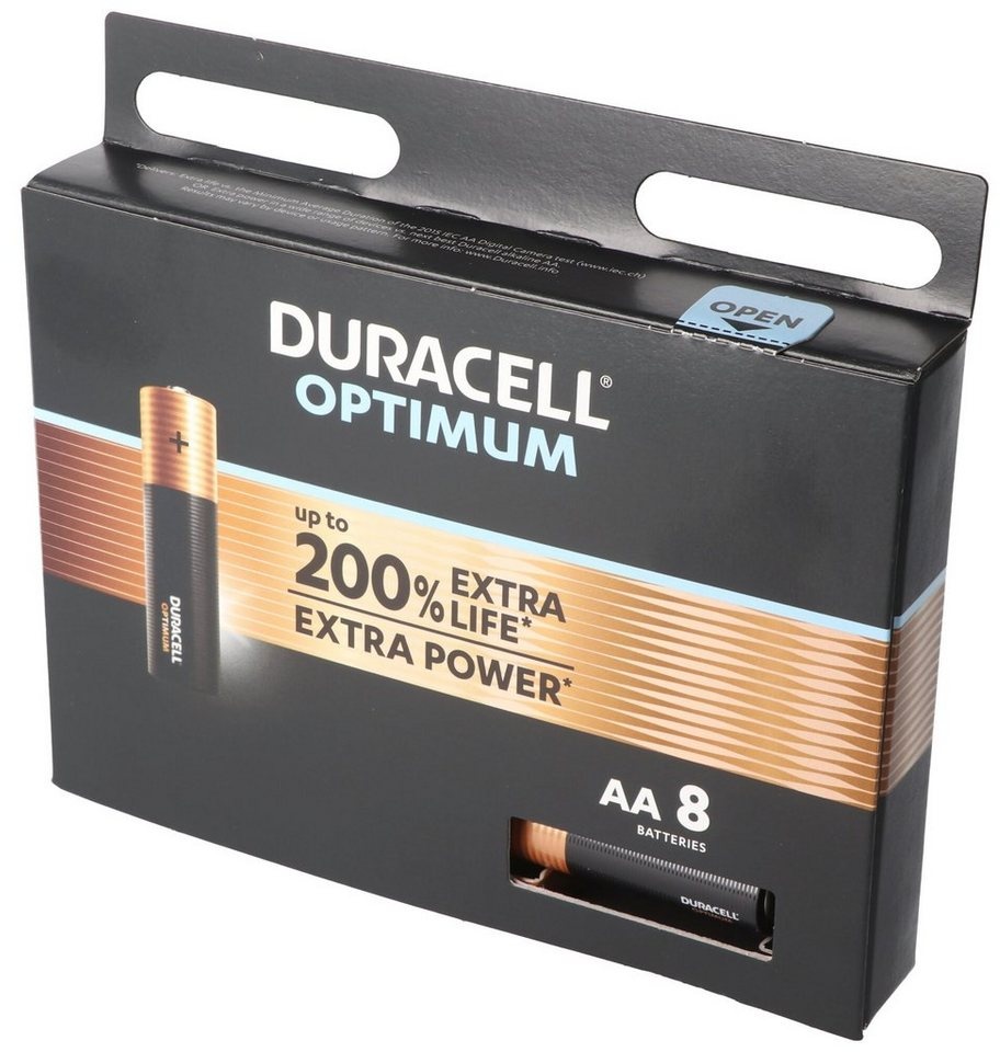 Produktbild Duracell Duracell Optimum AA Mignon Alkaline-Batterien, 1.5V LR6 MX1500, 8er-P Batterie