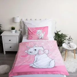 Jerry Fabrics Disney Marie Kinderbettwäsche – Bettbezug 100x135 cm & Kissenbezug 40x60 cm, Rosa