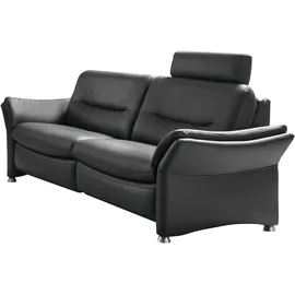 Hukla Couch Leder 3-Sitzer Schwarz