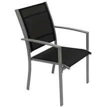 FRG Gartenstuhl Metall & Textilgewebe schwarz 4er Set
