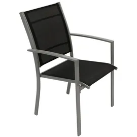 FRG Gartenstuhl Metall & Textilgewebe schwarz 4er Set