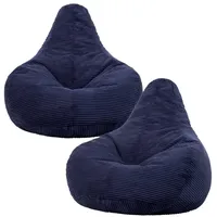 I.C.O.N. Icon Dalton Sitzsack Cord, Marineblau, 2er-Pack, Gaming Sitzsack