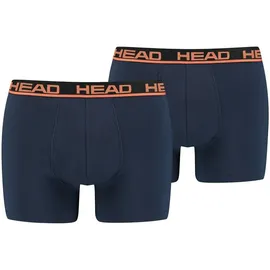 Head Boxershorts unifarben Dunkelblau/Orange M 6er Pack