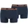 Head Boxershorts unifarben Dunkelblau/Orange M 6er Pack