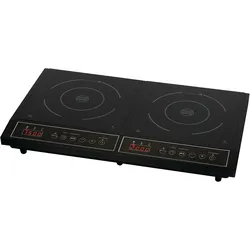 Tarrington House Doppel-Induktionskochplatte DIC3500, Glaskeramik, 59.8 x 36 x 6.5 cm, mit LED-Anzeige, Timer, 3500 W, schwarz