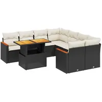vidaXL Garten-Lounge-Set 9-tlg. schwarz