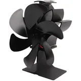 6-blatt-ofenventilator, Schwarz, Hitzebeständig, Selbststartend, Energiesparend, Wärmebetrieben, Für Zuhause