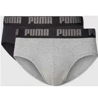 Puma Slip mit Label-Detail im 2er-Pack, Mittelgrau Melange, M