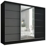 A&J MöbelLand Schiebetürenschrank AURELIA 2 200 x 0 x 0 cm Schwarz/Grau