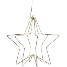 Luca Lighting LED-Stern Hängend 60 LEDs Ø 30 cm Silber