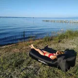 Wasserfestes Strandliegen - schwarz, ideal für Camping und Festivals - Schwarz