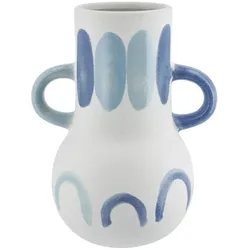 Vase   , blau , Steingut , Maße (cm): H: 20  Ø: 15