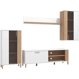 INOSIGN Wohnwand »Bastia Wohnwand, Mediawand, Anbauwand, mit MDF-Profilen, Breite 281 cm« Komplett-Set, 4-st, 4 Stk. tlg., weiß