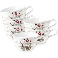 SELTMANN WEIDEN Milchkaffeetasse 0,37 l Weiß-Braun 6 St.