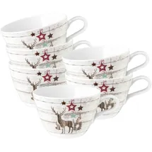 SELTMANN WEIDEN Milchkaffeetasse 0,37 l Weiß-Braun 6 St.