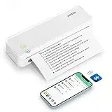 JADENS Portable Drucker, A4 Thermodrucker, Bluetooth Mobile Tragbarer Drucker A4, Wireless No-Ink Reisedrucker, kompatibel mit Android und iOS für Unterwegs & Laptop