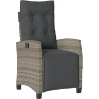 vidaXL Gartensessel 58,4 x 69,7 x 93 cm grau mit Fußteil