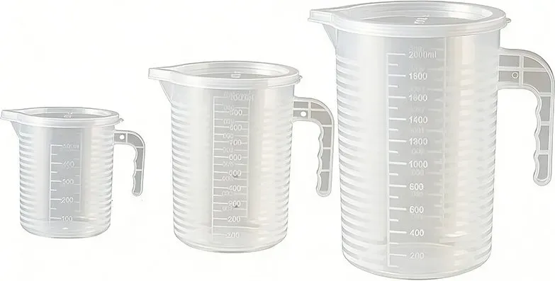 BJ Kunststoff-Messbecher-Set, 3-teilig, 500ml + 1000ml + 2000ml