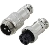 TRU Components TC-13895604 Rundsteckverbinder Stecker, Buchsenkontakt Gesamtpolzahl: 4 Serie (Rundsteckverbinder): GX16 1 Set