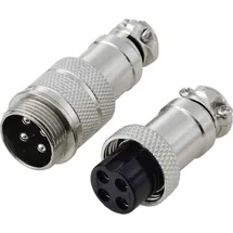 TRU Components TC-13895604 Rundsteckverbinder Stecker, Buchsenkontakt Gesamtpolzahl: 4 Serie (Rundsteckverbinder): GX16 1 Set