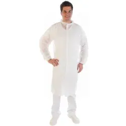 Hygonorm® PP Besucherkittel, leicht 27449 , 1 Karton = 100 Stück, Größe: M, Farbe: weiß