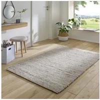 Taracarpet Handwebteppich Helsinki hellgrau meliert 070x130 cm