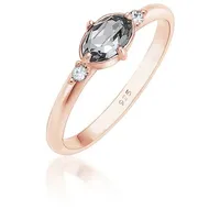 Elli Verlobungsring Bandring 925 Silber, mit Kristallen von Swarovski® goldfarben 56 mm