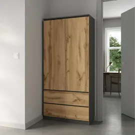 home collective Kleiderschrank 90 x 50 x 180 cm Anthrazit/Eiche