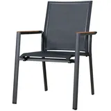 Zebra Technologies Fly Stapelsessel 62 x 69 x 91 cm graphit/carbon grey/Teak Armlehnen