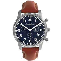 Messerschmitt ME-4544P-L Herren-Fliegeruhr Chronograph Braun/Blau