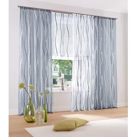 OTTO home Gardine OTTO HOME "Dimona" Gr. 1, grau (silbergrau), B:140cm H:145cm, Voile, Polyester, Gardinen, Gardine, 2er-Set, transparent, Voile, Polyester