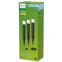 Philips Sockelleuchte Kunststoff 52,5 cm 3er Set schwarz