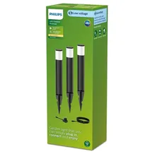 Philips Sockelleuchte Kunststoff 52,5 cm 3er Set schwarz