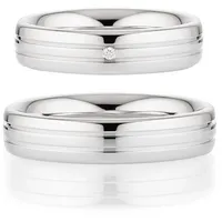 Bruno Banani Trauring Schmuck Geschenk Ehering Hochzeit Damenring Herrenring, wahlweise mit oder ohne Brillant, Made in Germany silberfarben 60