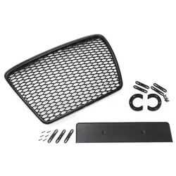 Frontgrill Sport schwarz mit Kennzeichenhalter für Audi A6 4F Vor-Facelift