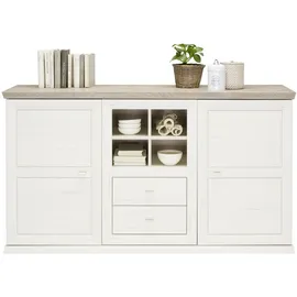 Hom ́in Sideboard 160 x 89 x 43 cm Grau / Weiß