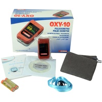 GIMA Oxy-10 Wireless Pulsoximeter für den Finger, tragbar, erkennt Sättigung, Schläge und Verlust, 2 AAA-Batterien im Lieferumfang enthalten, visuelle und akustische Alarme, Farb-OLED-Display