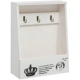 Schlüsselhalter Aus Holz Zur Wandmontage Mit 3 Haken Und Aufbewahrungsbox – Dekoration Für Eingangsbereich, Flur, Küche Oder Büro