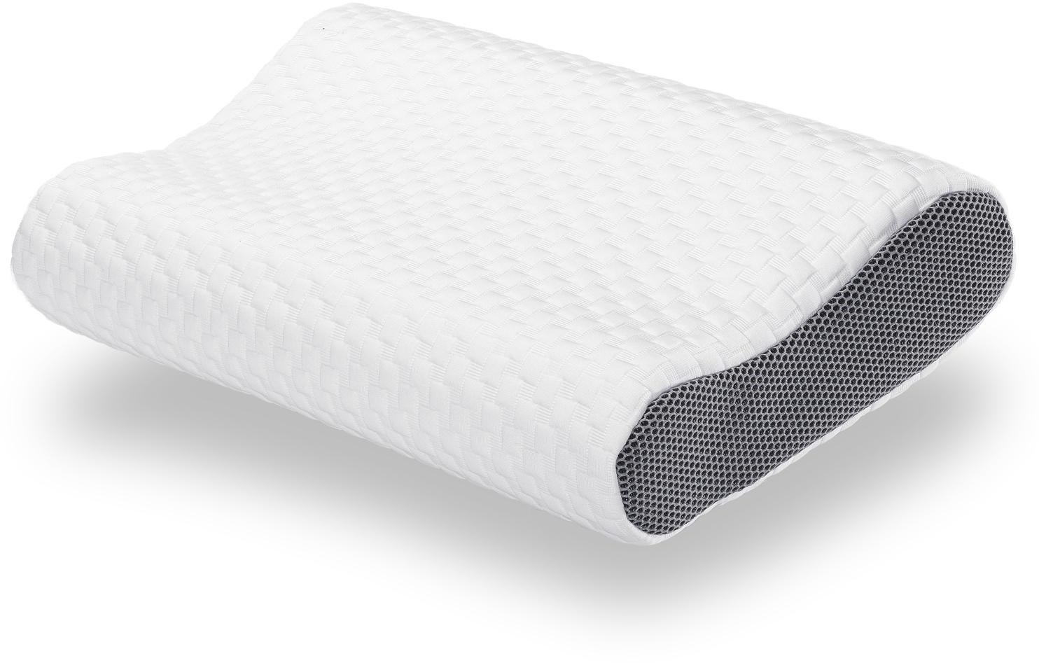 Sleezzz Premium Viskoelastik Nackenstützkissen 50 x 32 x 11 cm mit hautsympathischem Doppeltuch-Bezug