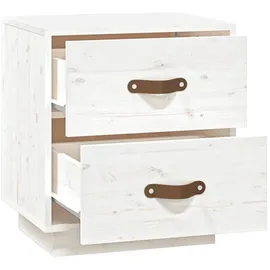 vidaXL Nachttisch Weiß 40x34x45 cm Massivholz Kiefer