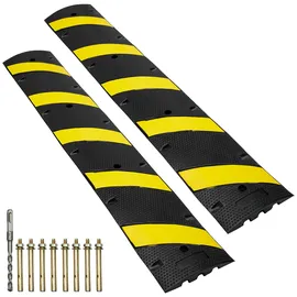 Vevor 2er-Set 2-Kanal-Kabelschutzrampe Kabelbrücke Gummi Schlauchbrücke 183 x 30 x 4,5 cm Überfahrschutz 10000 kg (pro Achse) Tragfähigkeit Kabel
