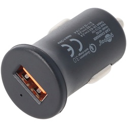 Quick ChargeTM QC3.0 USB-Autoschnellladegerät, Zigarettenanzünder-Stecker, 5 Volt DC, max. Stromstärke 3A