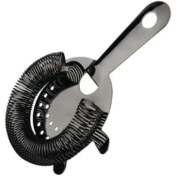 Olympia Hawthorne Cocktail Sieb 4 Zinken schwarz