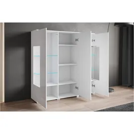 INOSIGN Highboard »Kenia«, Modernes Highboard, mit Glastüren, Breite 135 cm weiß