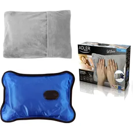 Adler AD 7427 Elektrische Wärmflasche mit weichem Bezug, Wärmflaschenwärmer 360 W, Wärmekissen für Erwachsene und Kinder, hält Temperatur bis 5 Stunden, Kissen, Bettflasche, blau,