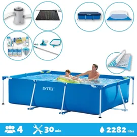 Intex Pool mit rechteckigem Rahmen 260 x 160 x 65 cm mit Zubehör – 2827197 Blau No Size