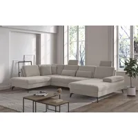 sit&more Wohnlandschaft »Morris U-Form inkl. Sitztiefenverstellung«, wahlweise mit Bettfunktion, Bettkasten und Armteilverstellung beige