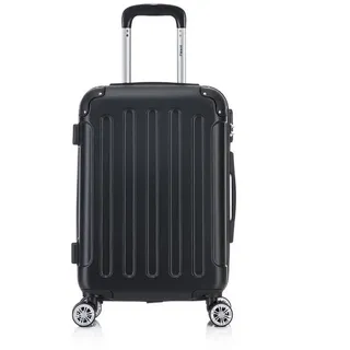 Flexot Hartschalen-Trolley F-2045 Kofferset, 360° Rollen, robuster Reisekoffer, Bordcase, 4 Rollen, Robuster und moderner Koffer mit vier 360° Rollen und Zahlenschloss schwarz