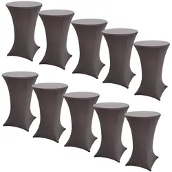 10x Stehtischhusse Stretch 70 cm anthrazit Tischdecke Husse Bistrotisch Party...